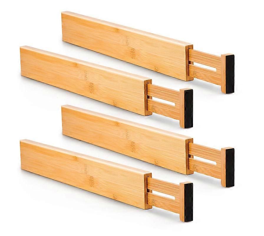 4 Pack Bamboo Kitchen Drawer Dividers