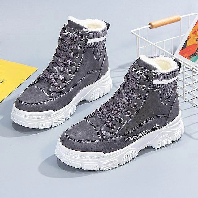 Sapatos de algodão femininos quentes para inverno, plus size, veludo, para estudantes, com sola grossa, grossos, quentes para neve, botas femininas de algodão