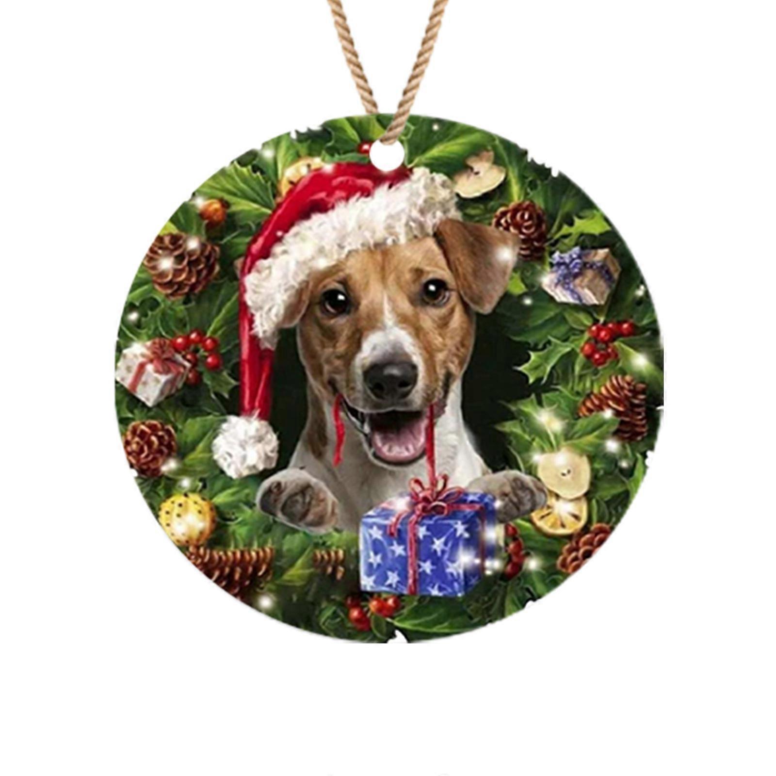Cute Wooden Mini Puppy Printed Ornaments Pendant Kids Gift Toys for