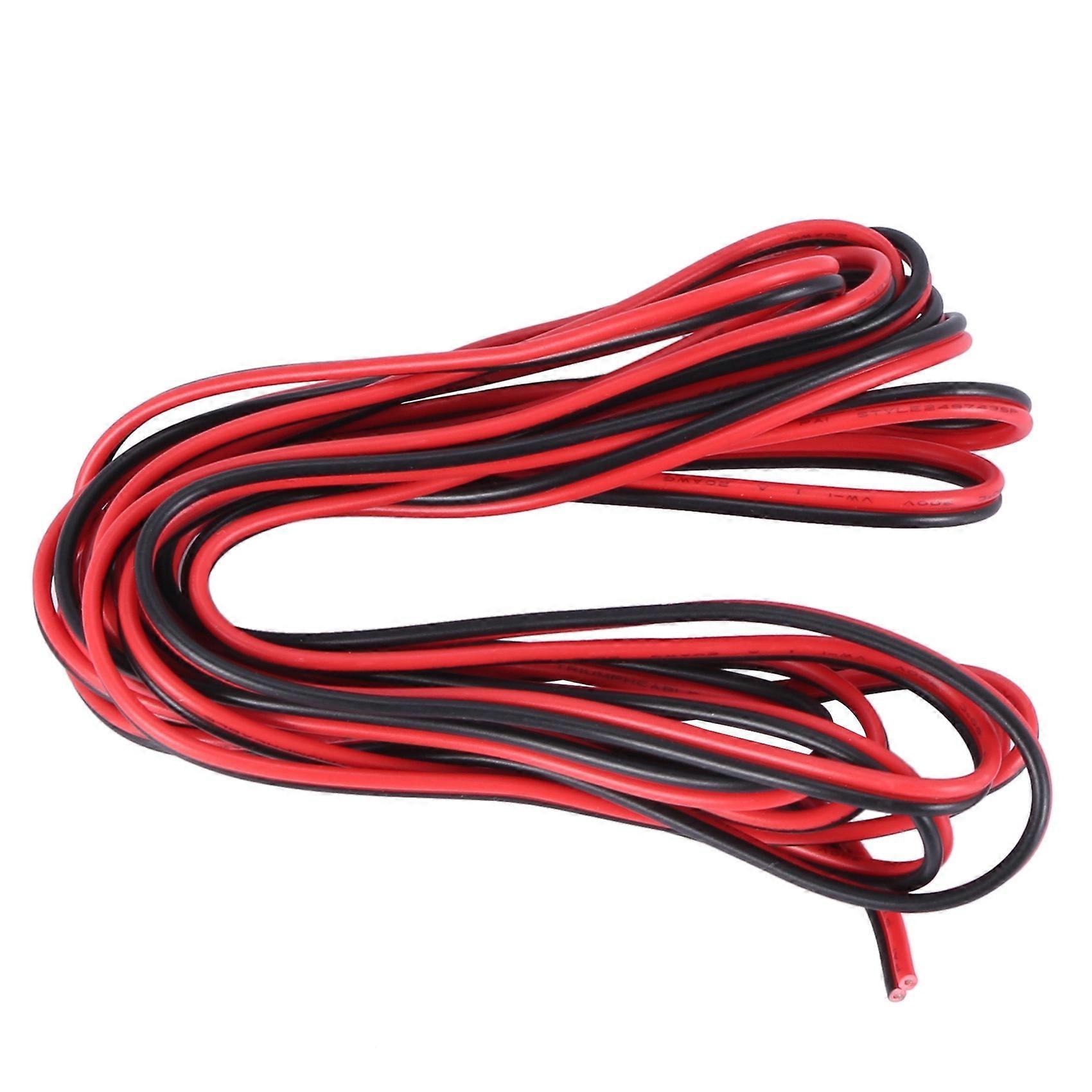 20 GAUGE PR. 3 METER RØD SORT ZIP-LEDNING AWG-KABEL STRØM JORDFULDT KOBBERKAR