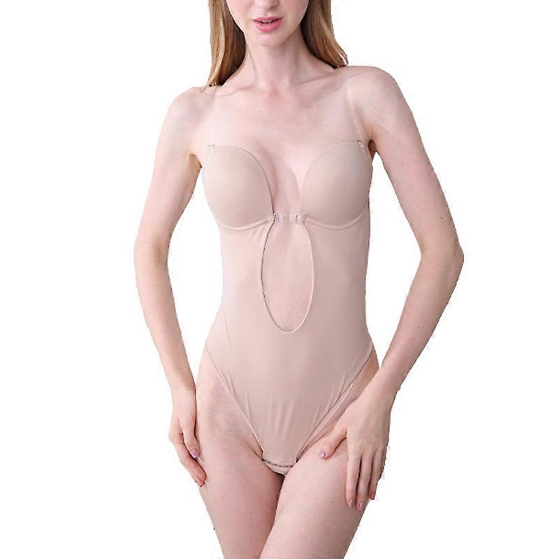 Backless Body Shaper Bra Women's Backless Bodysuits U Plunge Bodysuits for Women