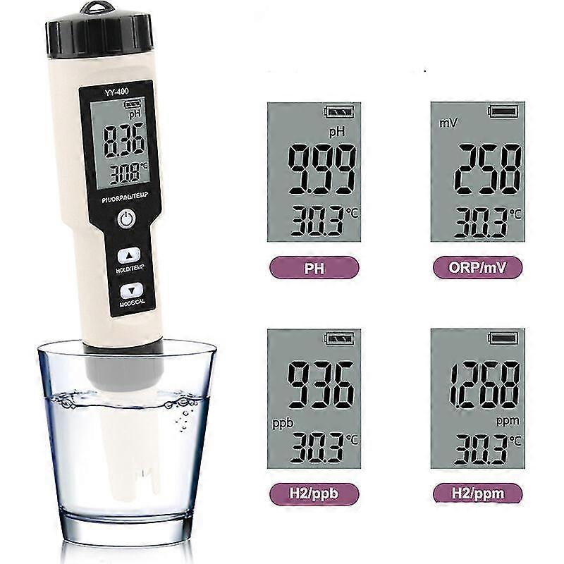 4 In 1 Hydrogen Rich Water Test Pen - Digital Tester With Lcd Screen Test
