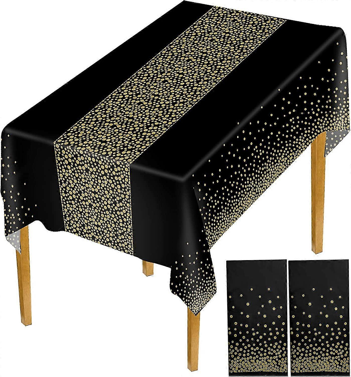 2 Pack 54" X 108" Black Party Tablecloths