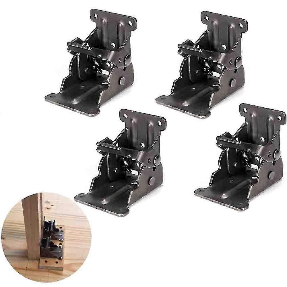 4pcs Foldable Bracket 0-90 Degree Self-Locking Foldable Leg Hinge Table Extension Bracket