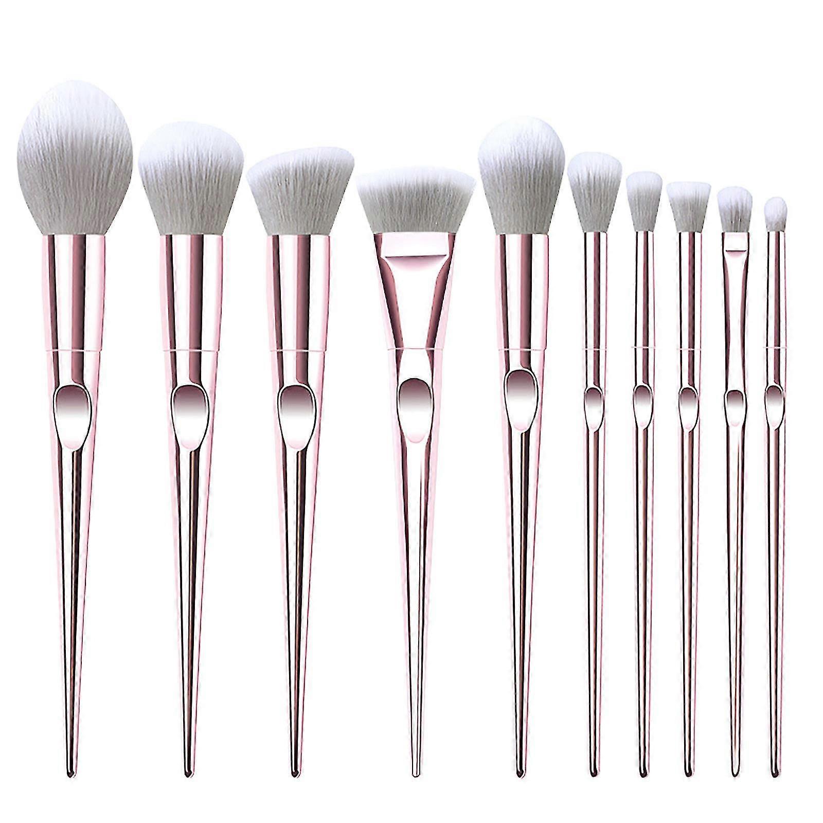 10pc Portable Makeup Brush Set, Foundation Brush, Eye Shadow Brush Set