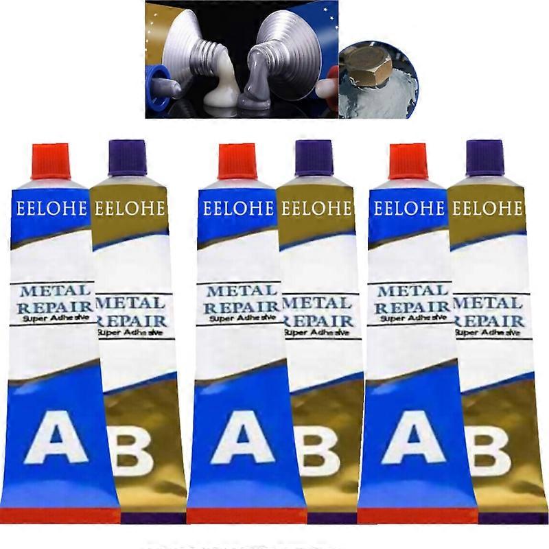 6個金属修理ペースト溶接金属修理ペーストマジック修理接着剤金属接着剤溶接工業用耐熱性AB接着剤