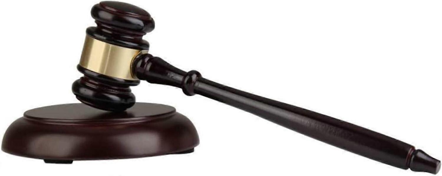Wooden gavel and block for judge, lawyer and auction