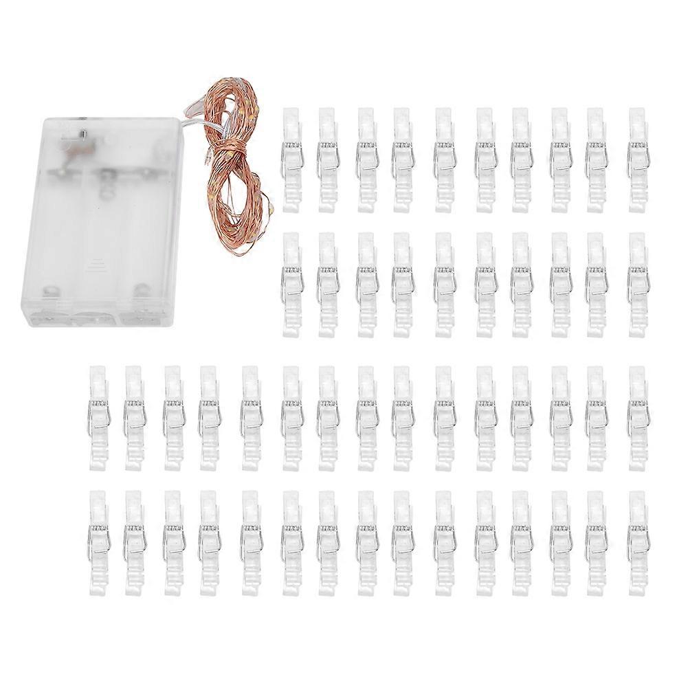 Αποσπώμενο κλιπ φωτογραφιών LED λάμπα στολίδια φώτα χορδών πάρτι φεστιβάλ κρεμαστή διακόσμηση50LED 50Clips