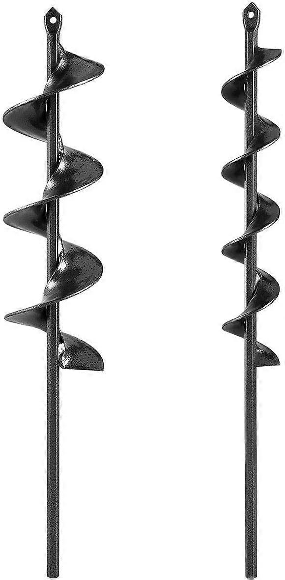 Auger Drill Bits for Planting Garden Auger Drill Bits Garden Plant Auger Drill Bits for 3/8" Hex Drill 2 in 1 Set (45CM)
