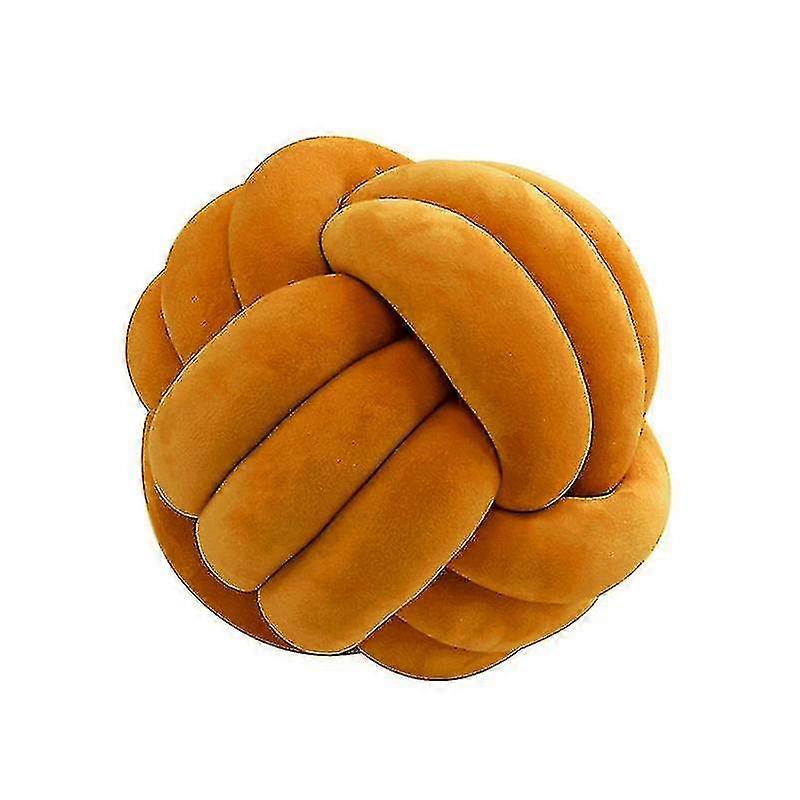 Soft Knot Ball Throw Pillow Decor Cushion-9.8*9.8 Inch-orange