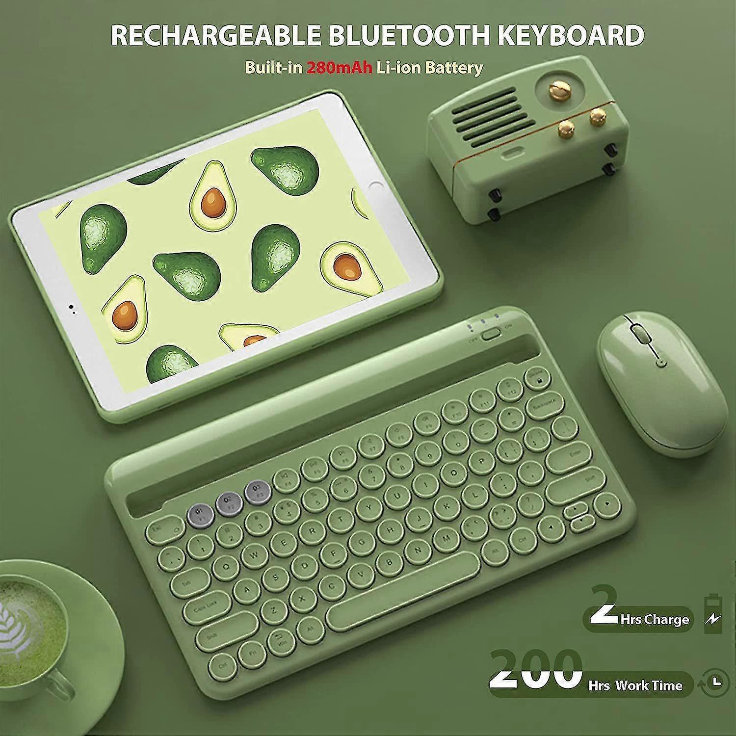 Mini Retro Bluetooth Wireless  Keyboard Multi-device Universal Compatible With Mac Ios Wins Android