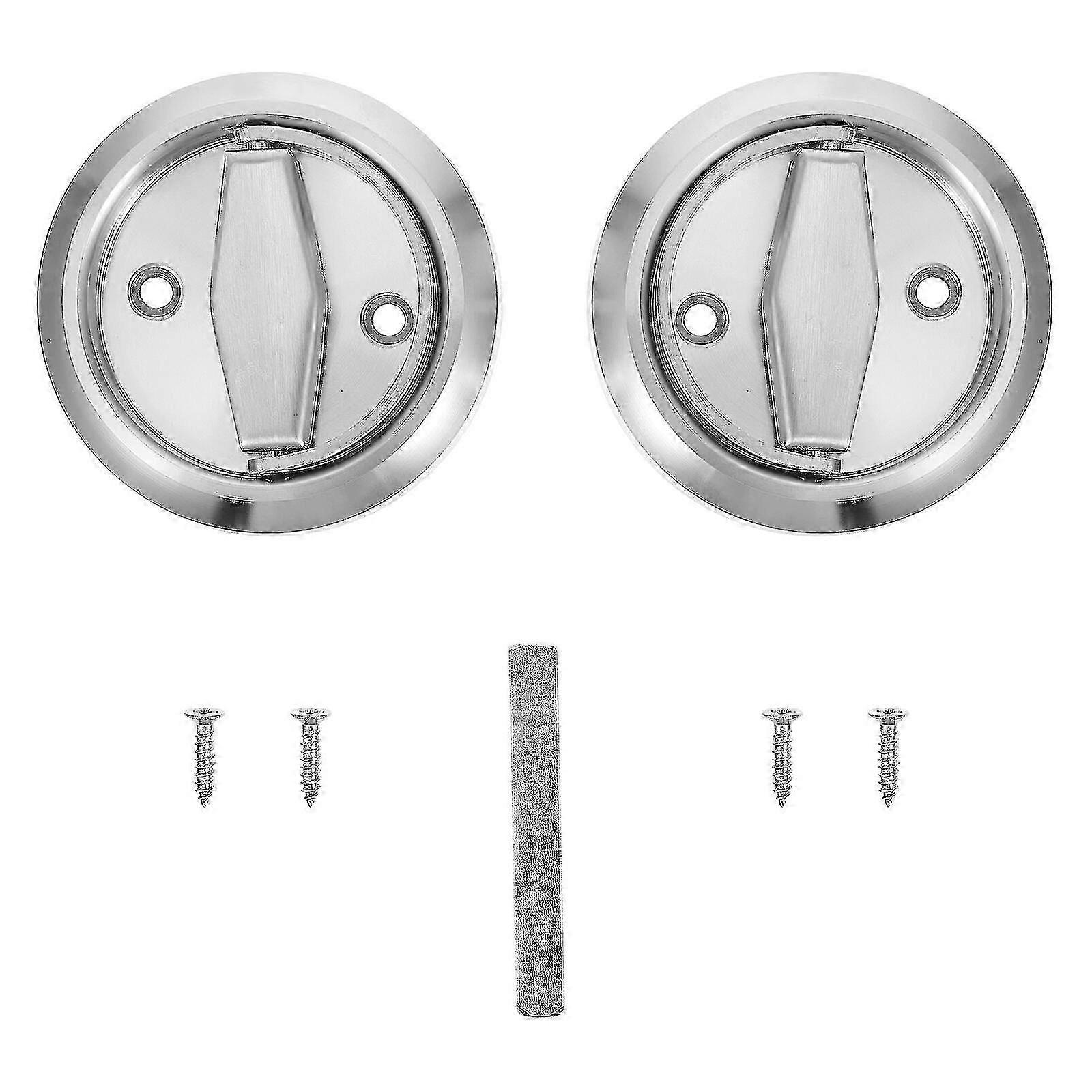 2pcs Stainless Steel Folding Handle Cabinet Pull Ring Box Door Pull Handle