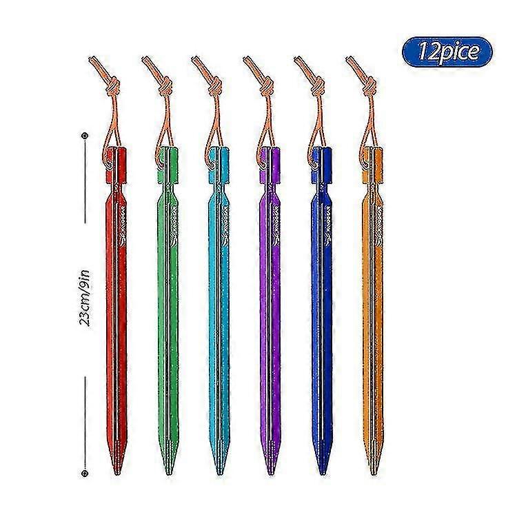 ملحقات خيمة السفر الخارجية 12 قطعة / مجموعة أوتاد خيمة سبيكة مع حصص حبل