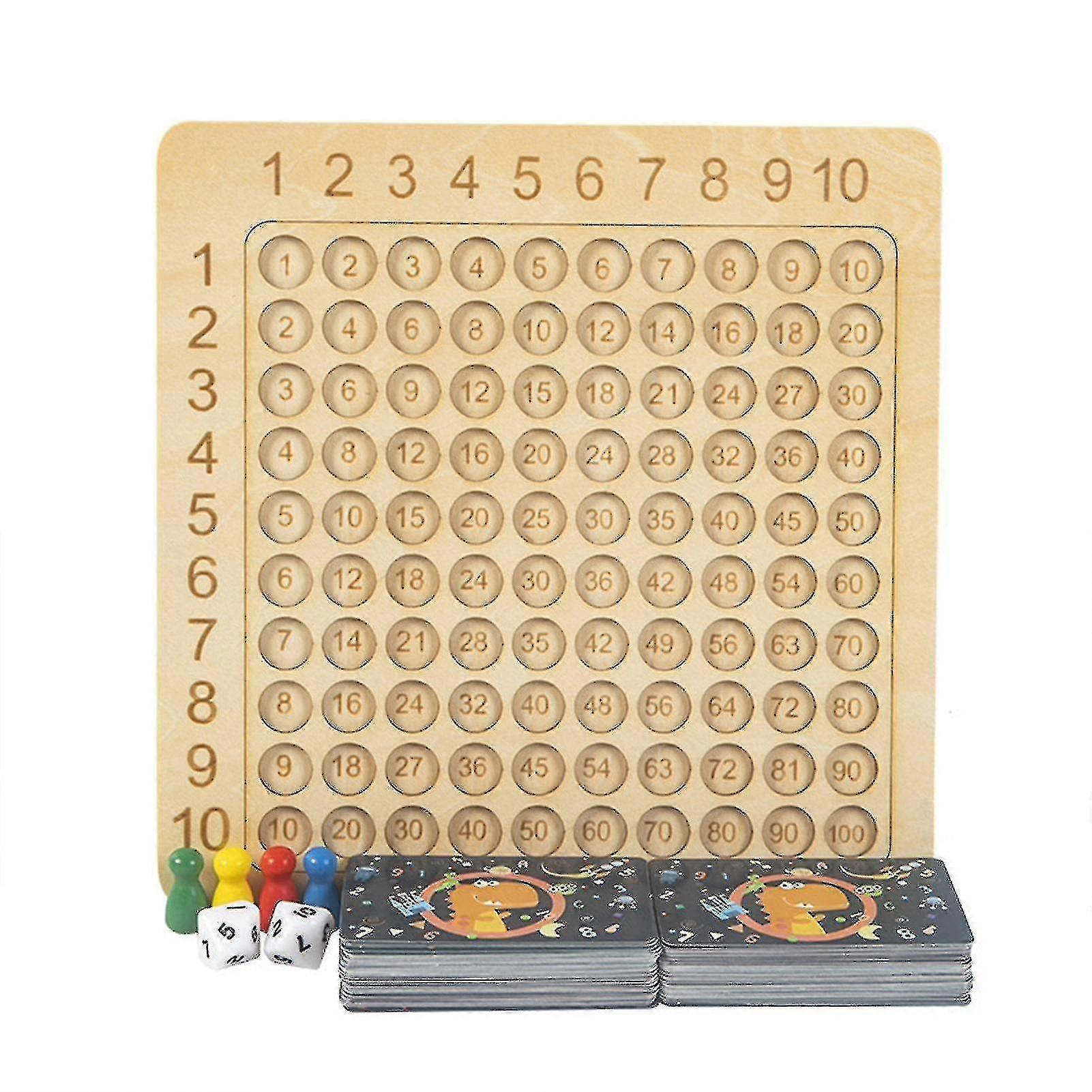 Multiplication Board Game Mathematical Counting Table Game With Dice & Flash Card Early Education Toy Gifts