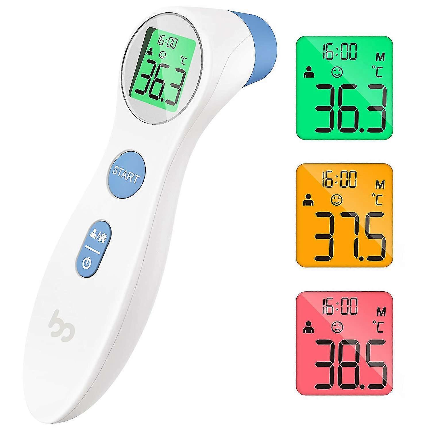 Infrared Thermometer Digital Non-contact Multi-functional Termometro Screen Ir Thermometer For Baby, Adult, Child With Data Storage Function White