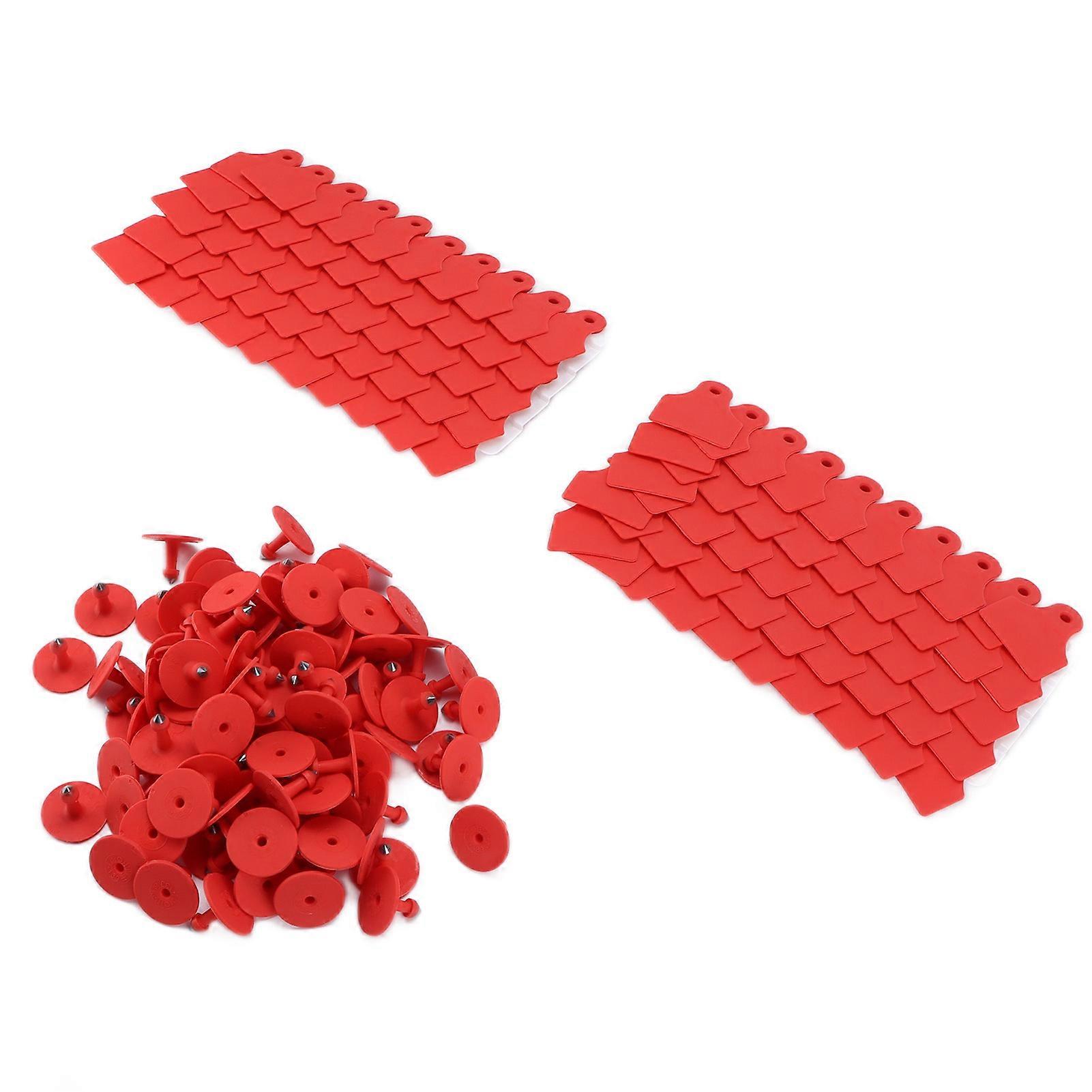 Plastic Livestock Identification Ear Tag Set - 100 Count for Sheep, Cattle, and Pigs on Animal Farms