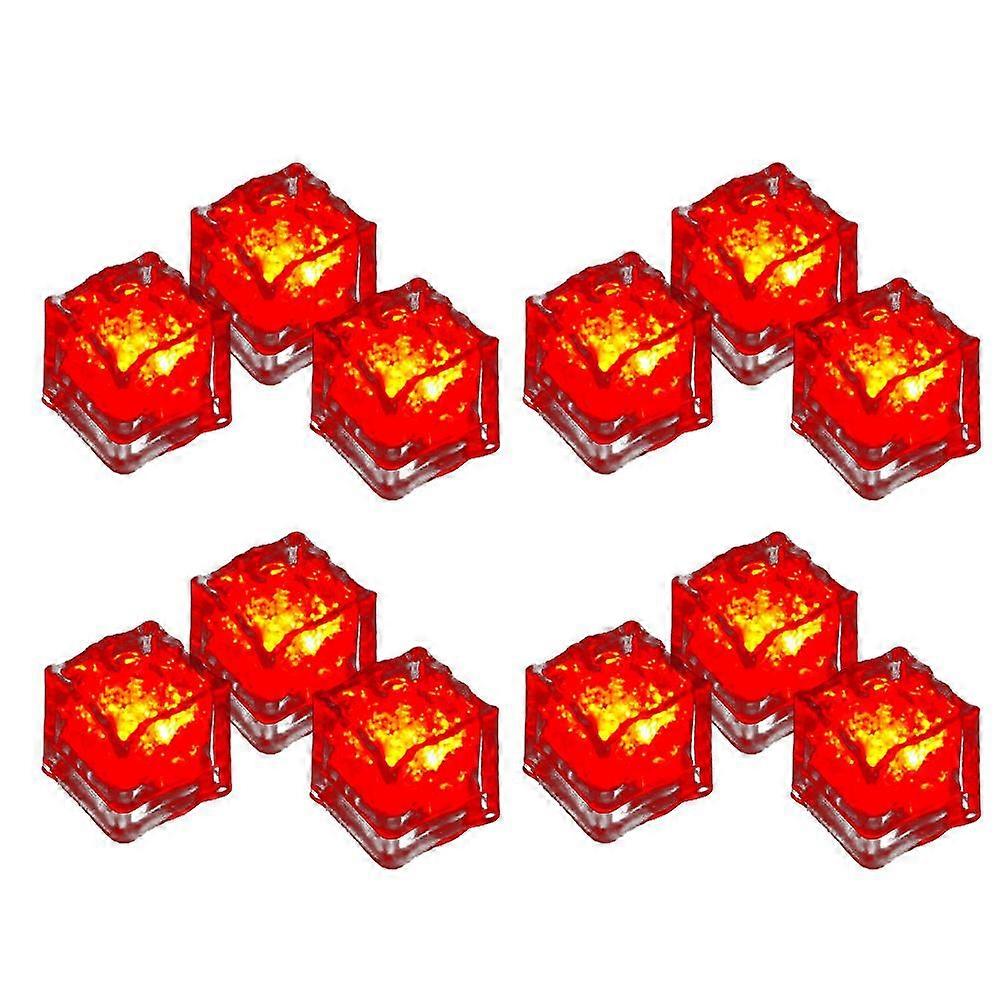 12 Pack Multi-Color Light-up LED Water Activated Ice Cubes for Drinks | Waterproof and Safe Plastic