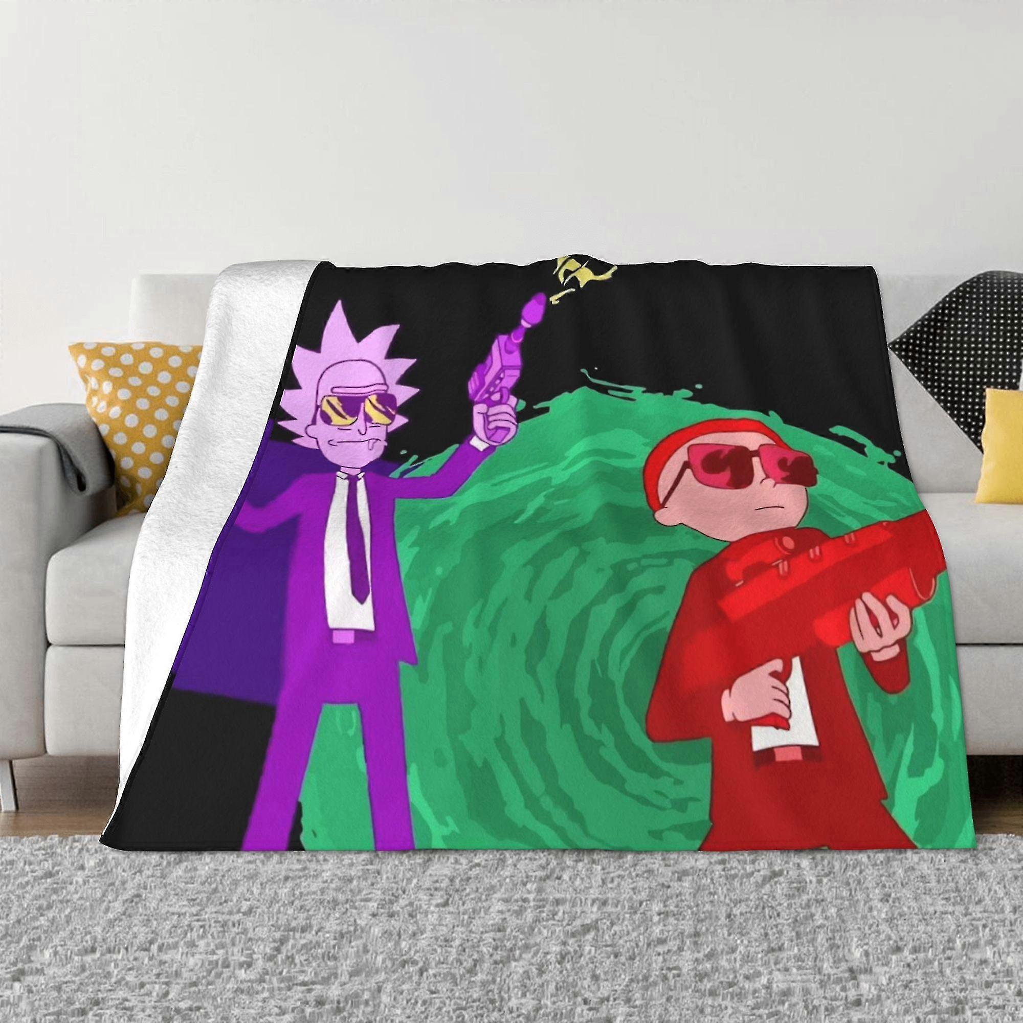 Rick and Morty Fleece Blanket Super Soft Cozy Throw Blanket, Lehká Fuzzy Comfy Flanelová deka Teplá plyšová deka na gauč, pohovku, postel