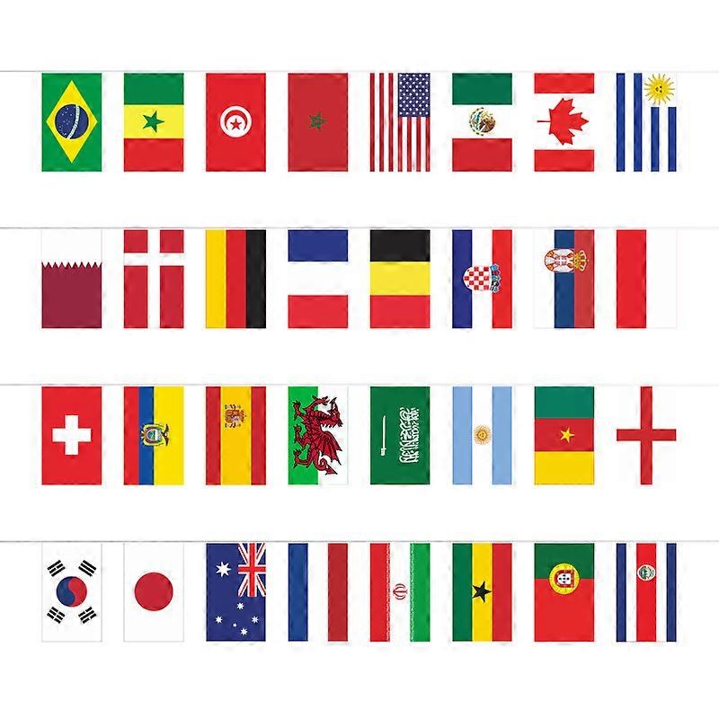 14*21cm 2024 European Cup 24-strong string flags, bar decorations, hanging flags, fans flags, German European Cup string flags