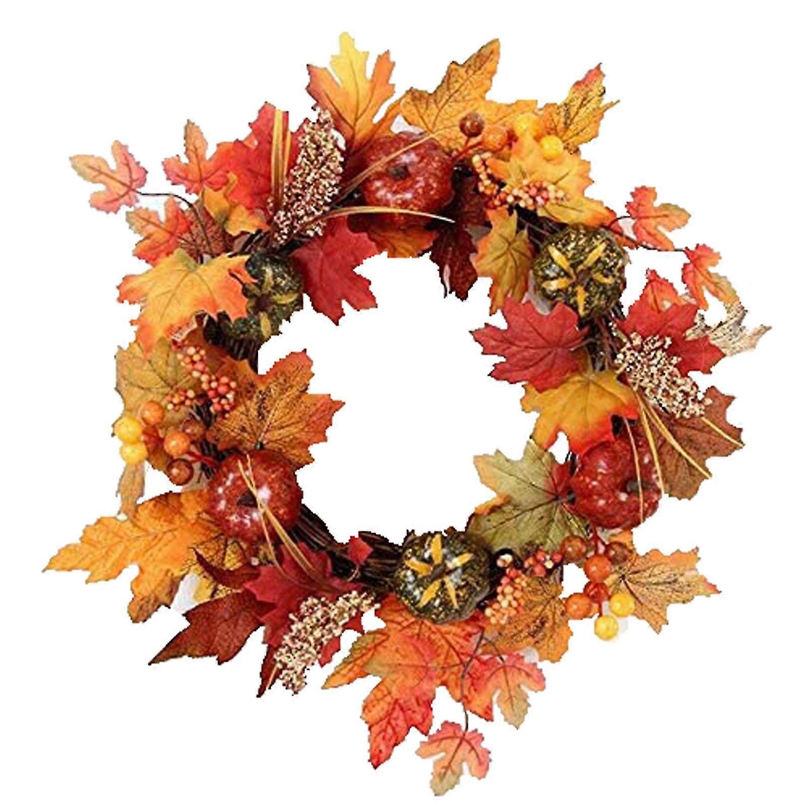 Simulazione autunnale Ghirlanda Display porta d'ingresso Ghirlanda Rattan Berry Foglia d'acero