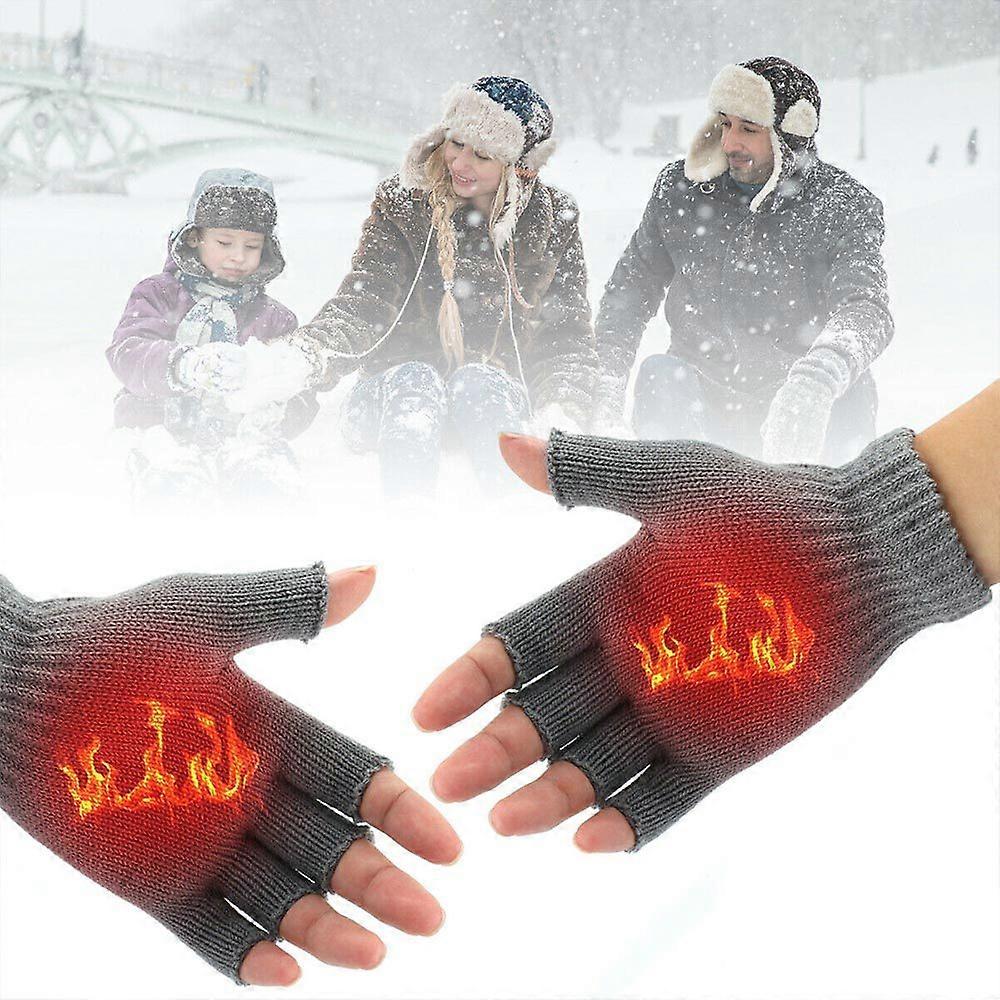 Winter Working USB Heated Gloves Thermal Hand Warmer Gloves Full & Half Finger