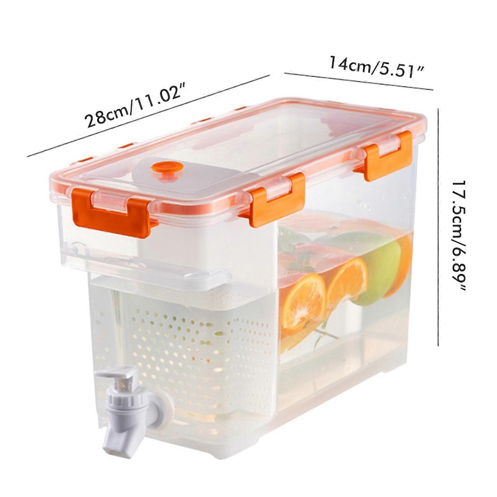 Plastic Drink Dispenser 3.5 L with Spigot for Iced Juice Beverage Fridge Party Daily Use