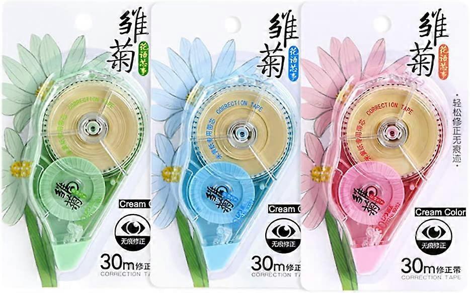 Wide Correction Tape Non-Refillable Cream Core Student Office 3PCS
