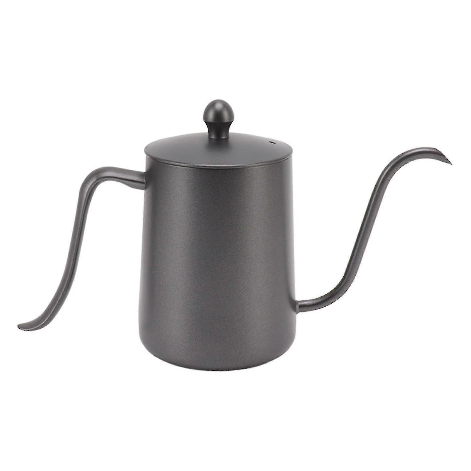 600ml Stainless Steel Gooseneck Coffee Kettle - Professional Spout, Ideal for Home and Travel (Black)
