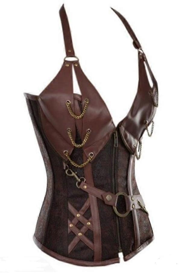 Gothic Retro Vintage Tapestry Steampunk Corset with Chain