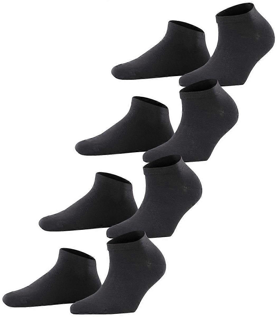 Esprit Solid Sneaker 4 Pack Socks - Black