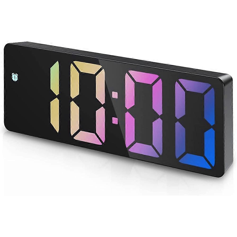 Digital Alarm Clock, LED Clock for Bedroom, Electronic Desktop Clock with Temperature Display , Off