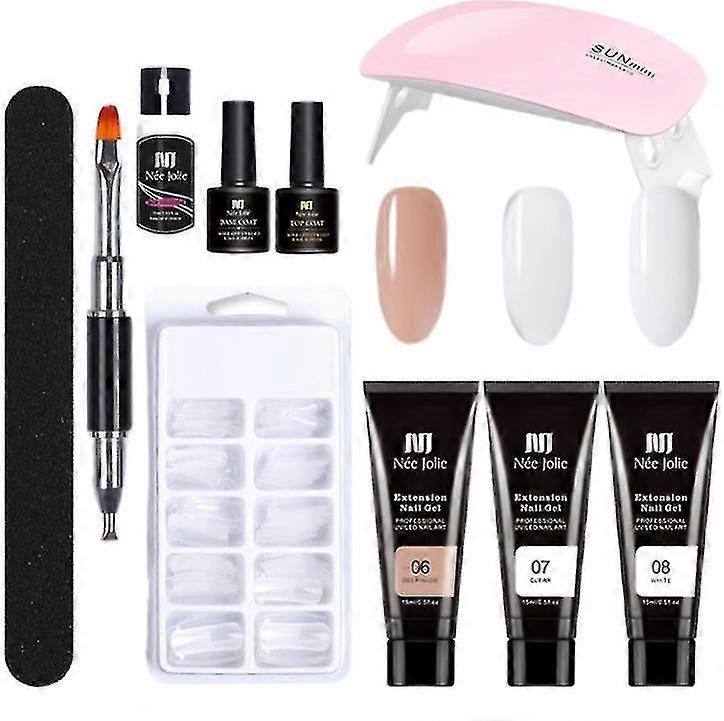 Acrylic Poly Extension Nail Gel Set Nail Extension Get Set Polygel Kit Nail