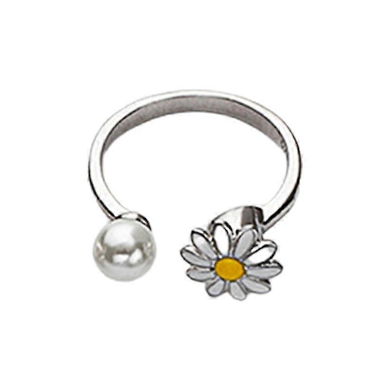 3 Color Daisy Flower Rotating Ring Anxiety Ring Adjustable Size For Girlfriend