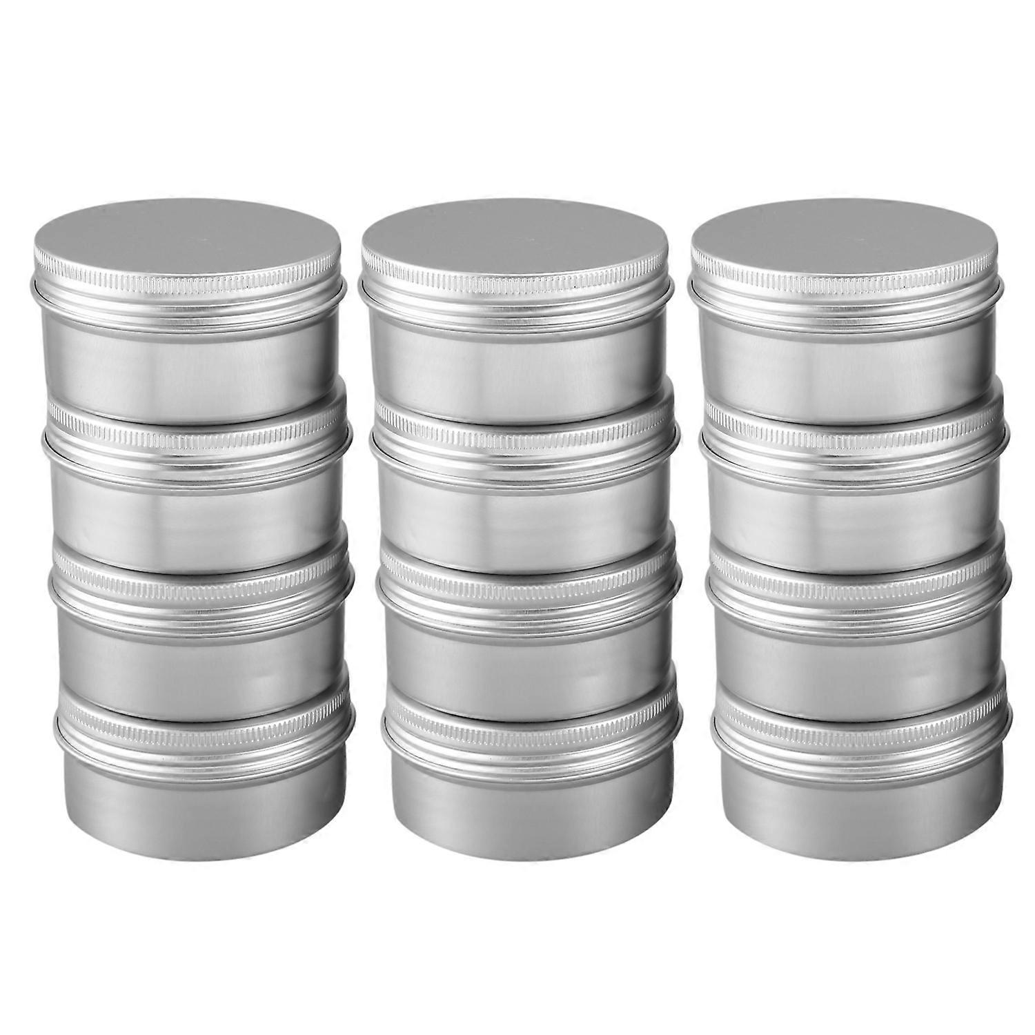 12 Pack 80Ml Tins Containers Tea Aluminum Box Lip Balm Balm Storage Box Jar Containers With Screw C