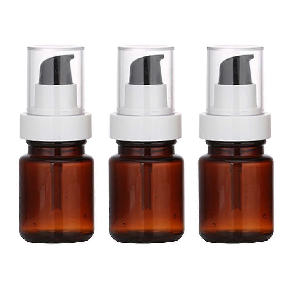 3Pcs 60ml Empty Pump Bottles Essential Oil Bottle Empty Bottles Cosmetic Bottle Portable Pump Bottle (Brown)
