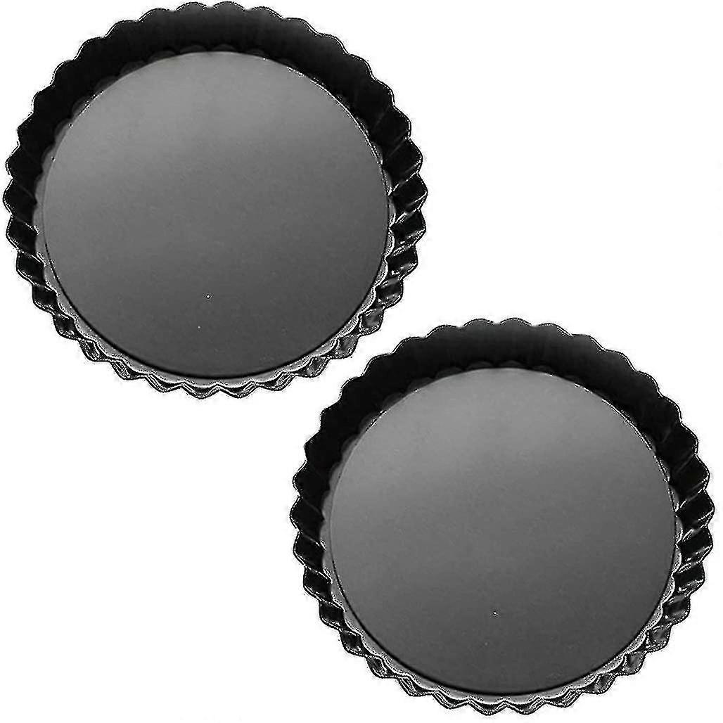 Set Of 2 Flat Tartlet Mold Non-stick Tart Mold With Removable Bottom Tart