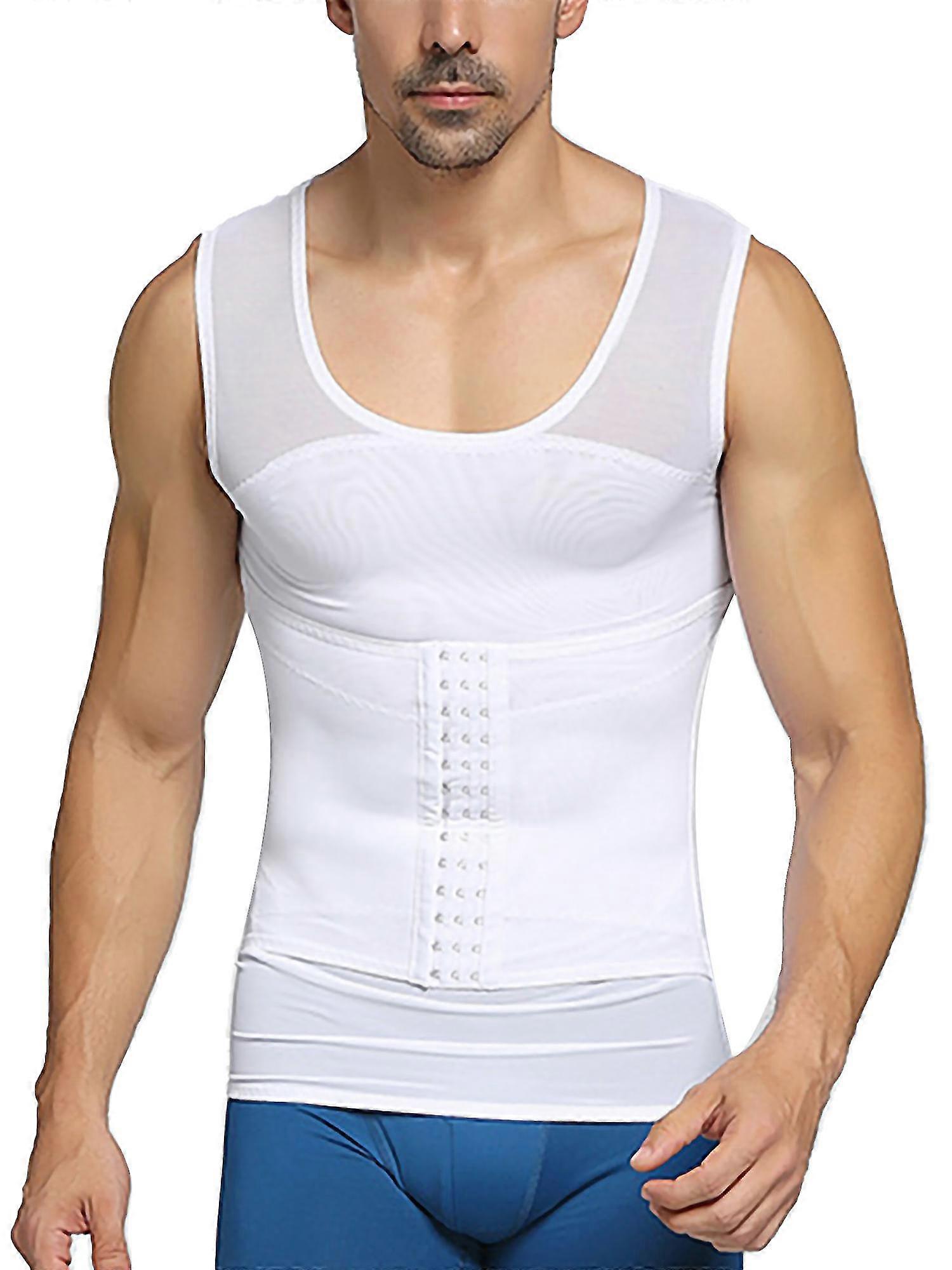 Män Body Shaper Bantning Väst Topp Komprimering Skjorta Mage Kontroll Underkläder