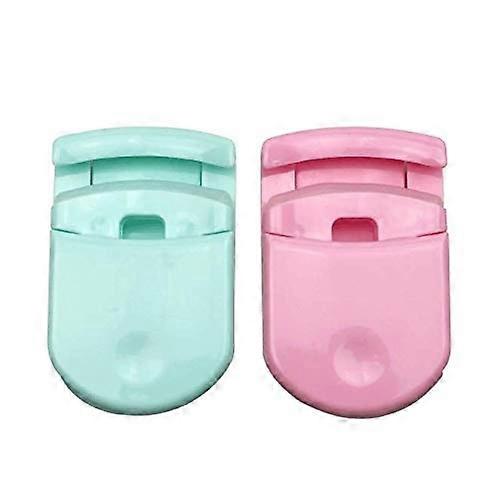 2PCS Plastic Mini Portable Eyelash Curler Eyelash Beautifier(Pink and Blue)