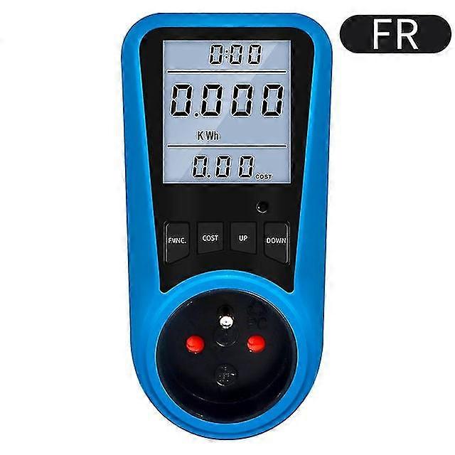 Eu Plug Socket Digital Current Meter Voltmeter Ac Power Meter Time Watt Power Energy Tester Wattmeter Us Uk Au Fr Br It Plug