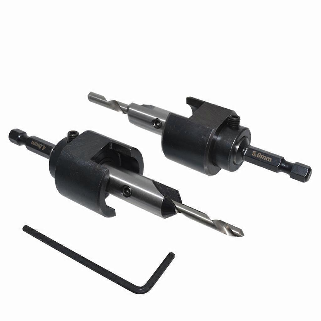 Woodworking Countersink Drill Bits Depth Stop Adjustable Collar Hex Shank Wood Tools Quick Change Wrench