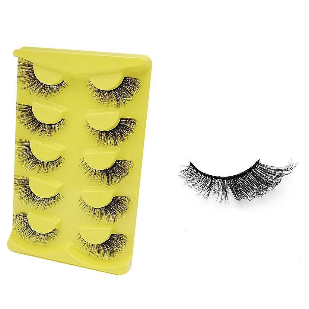 Cils Cat-Eye Extension Fox-Eye Faux Cils de Vison Naturel 5 Paires Fake-Eyelash