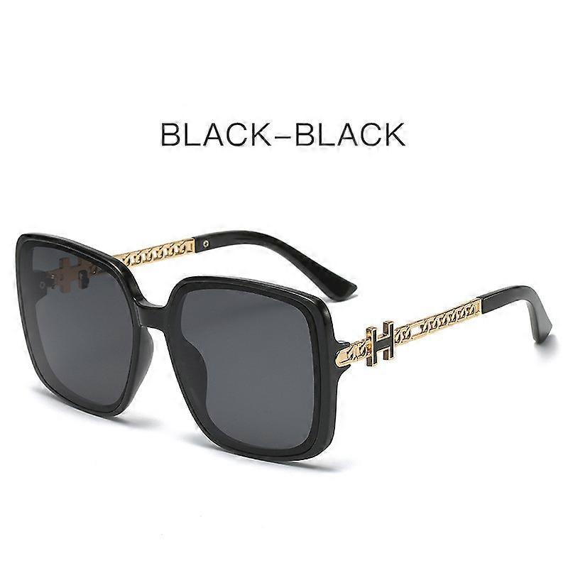 2022 new H fashion large frame personalized rivet European and American fashion sunglasses chain leg street photography face cov
