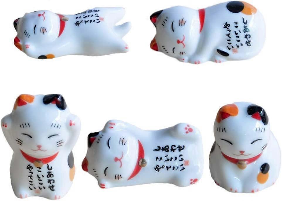 5 Pcs Ceramic Chopstick Holders Chopstick Spoon Stand Knife Fork for Restaurant