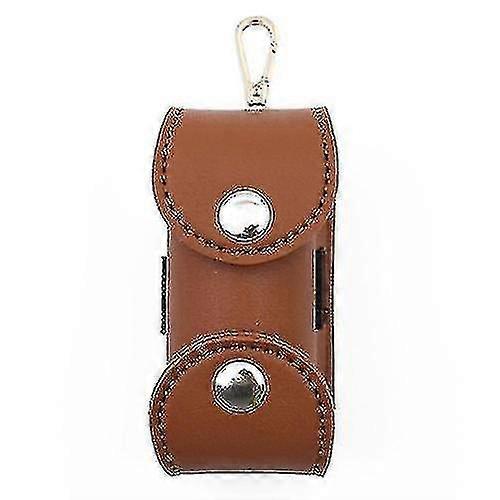 Bärbar golfbollsförvaringsväska i konstläder (1 st, brun)