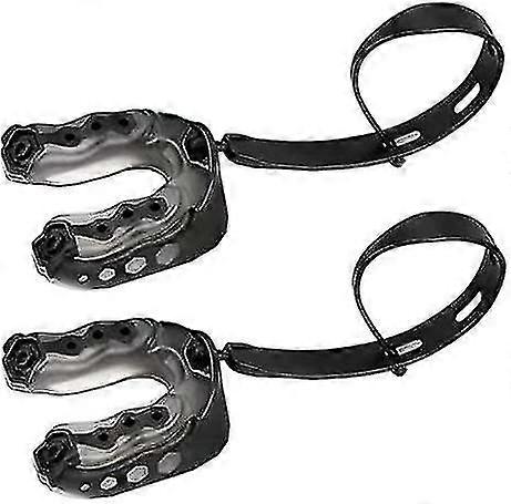 2pcsフットボールマウスガード付きストラップ、ソフトユースマウスガードプロスポーツマウスガードボクシング、サッカー、バスケットボール、ラグビー、Mma、ラクロスゴグ