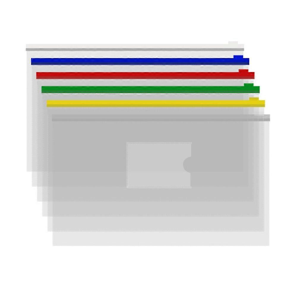 20pcs File Folder Transparent A4/a5/b6/b5 Document Organizer Plastic File Pocket With Zipper For School Office