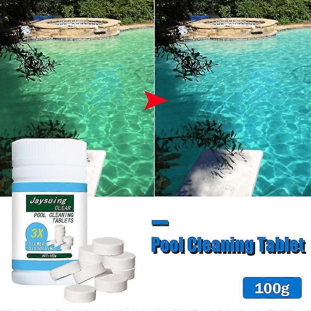 100g/3.5oz Swimming Pool Cleaning Tablets Swimming Pool Sanitizer Effervescent Tablets Pool Care Acc