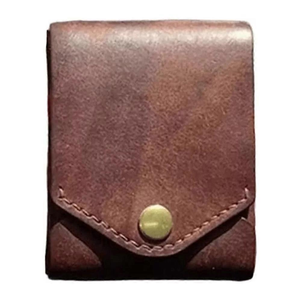 Multifunctionele compacte portemonnee, handgemaakte lederen portemonnee voor mannen, klein slank dun
