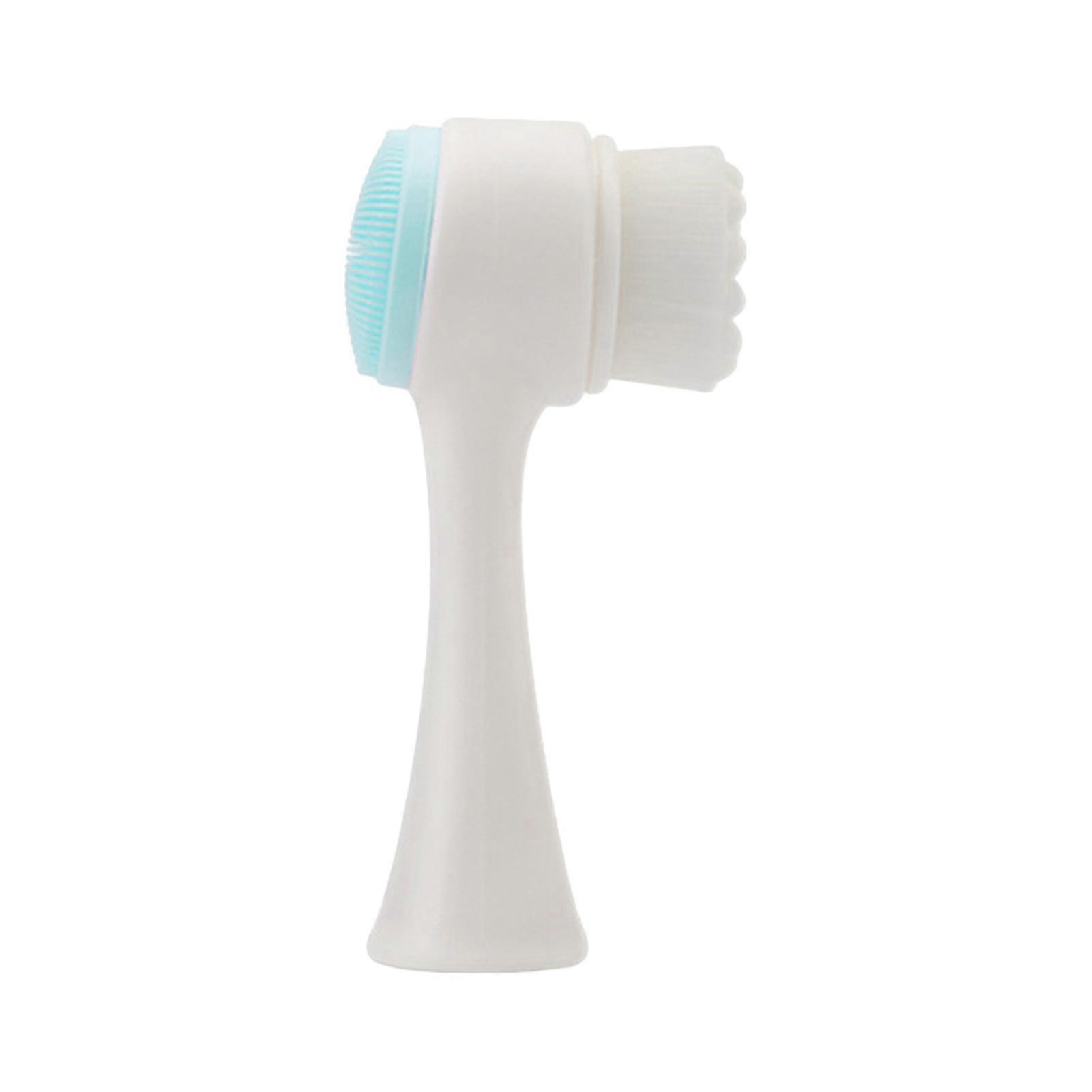 2-In-1 Face Cleansing Brush Double-sided Silicone Soft Bristles Makeup Removal Exfoliating Deep Pore Cleaning Manual Face Wash Scrubber Facial Massage