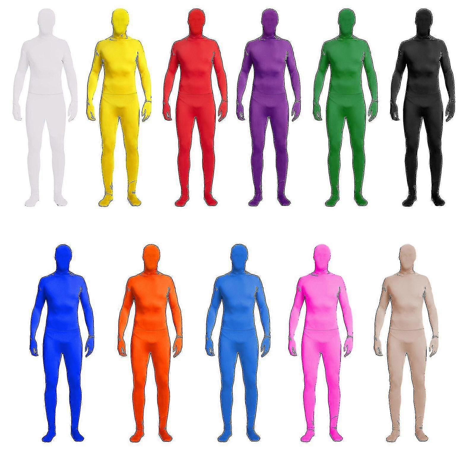 Tam Bodysuit Unisex Spandex Streç Yetişkin Kostüm Zentai Kaybolan Erkek Vücut Takım Elbise